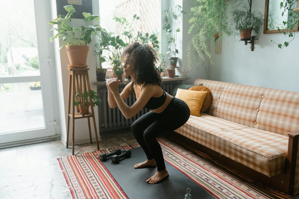 woman doing squats
